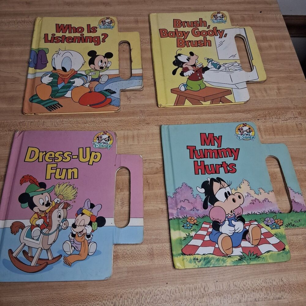 Disney Playtime Friends Handle Books Lot of 4 • Mickey Minnie Goofy Donald •...